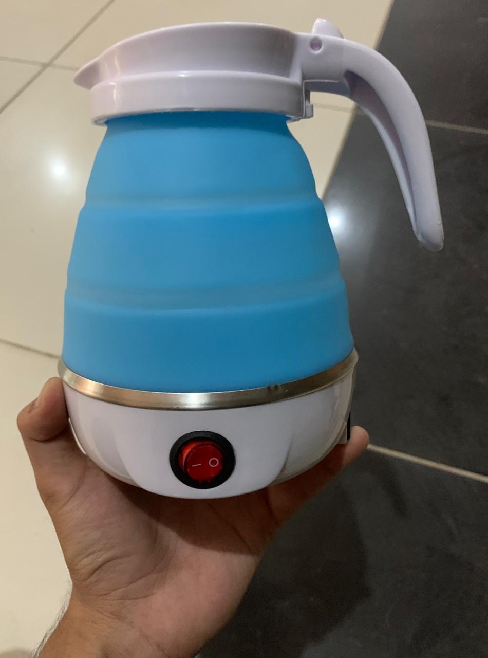 Fast Water Boiling 600 Ml Portable Kettle Travel Kettle Foods Boils Quickly Silicone Small Collapsible Foldable Electric Sports Bottle
