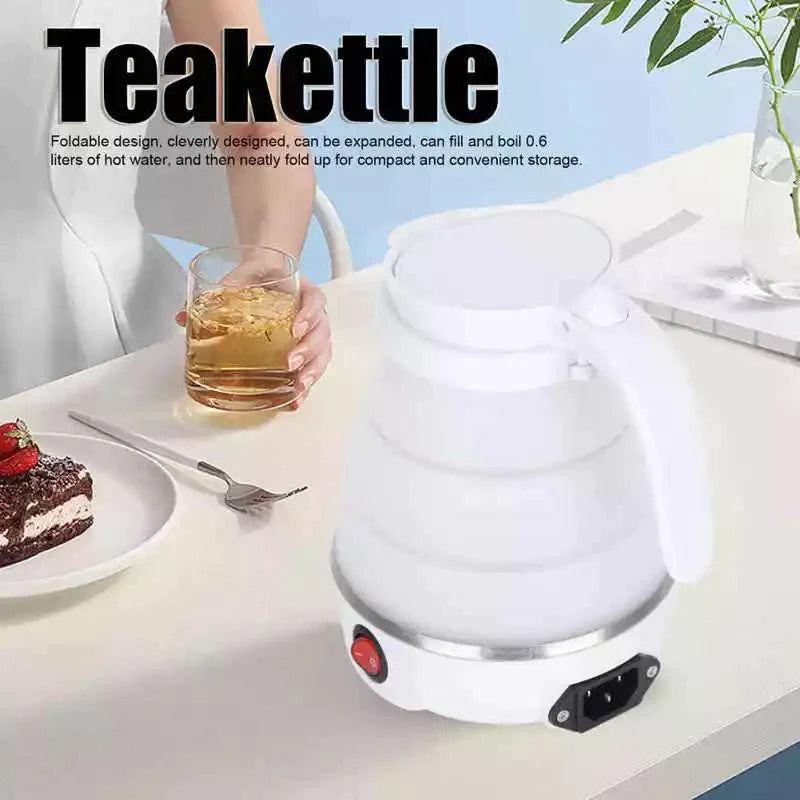 Fast Water Boiling 600 Ml Portable Kettle Travel Kettle Foods Boils Quickly Silicone Small Collapsible Foldable Electric Sports Bottle