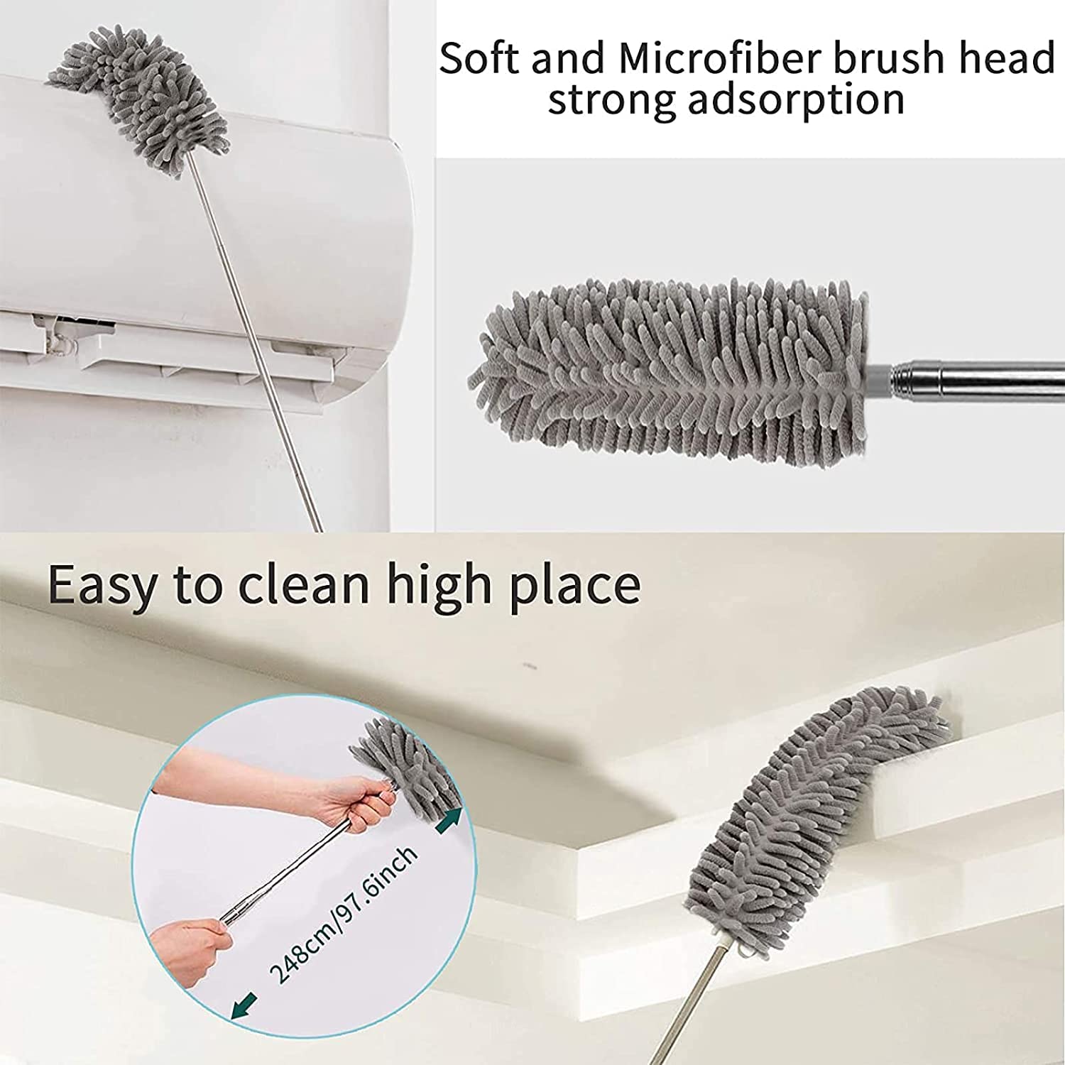 Grey Flexible Microfiber Duster