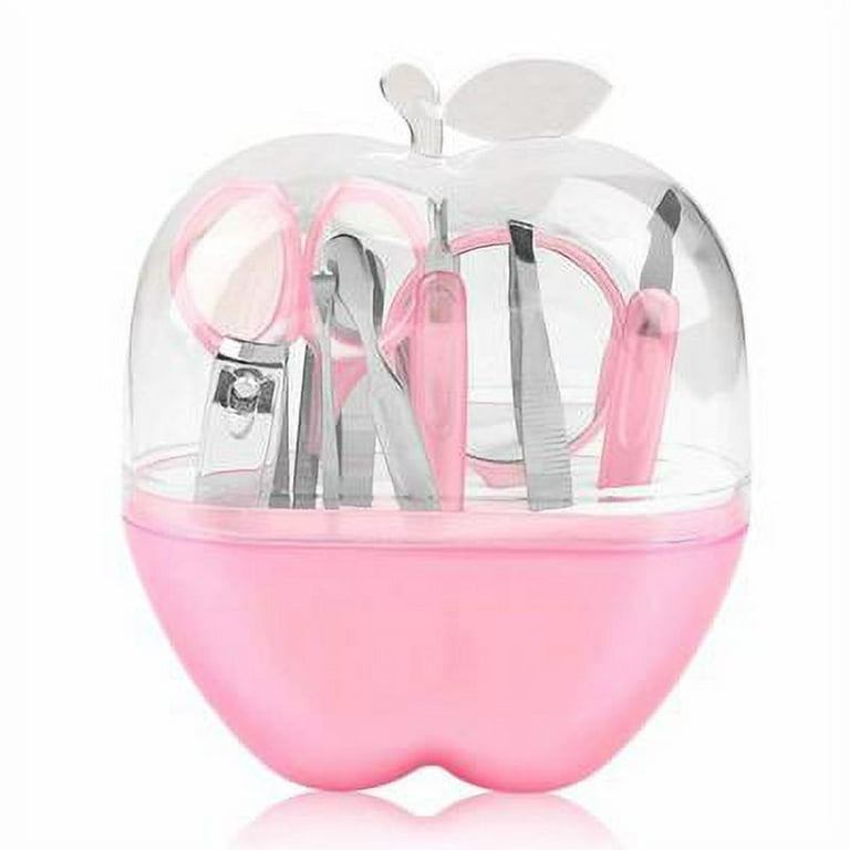 8 Pcs Apple Manicure Set ABS Plastic Mani Pedi Kit