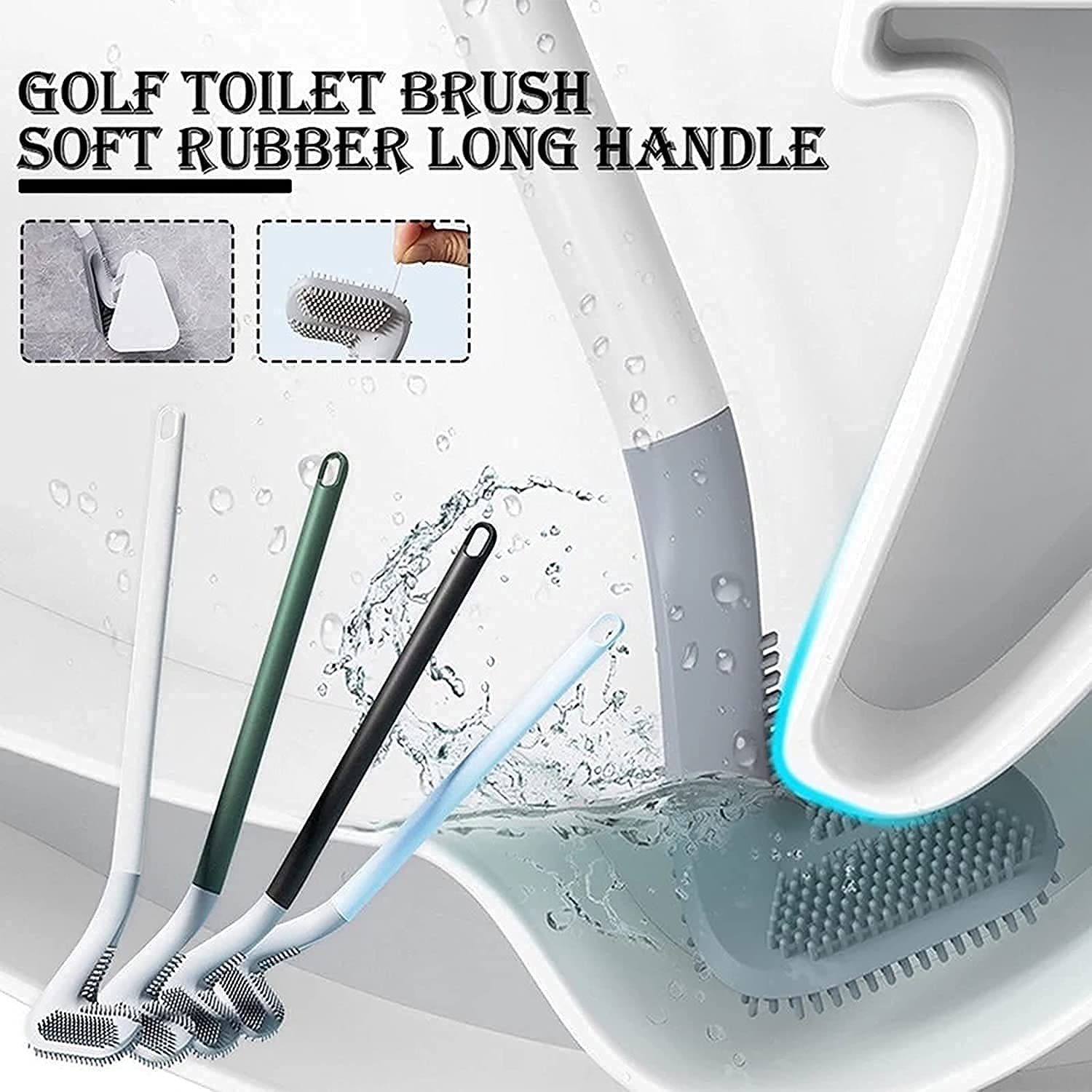 360° Deep Cleaning Golf Toilet Brush with Long Handle