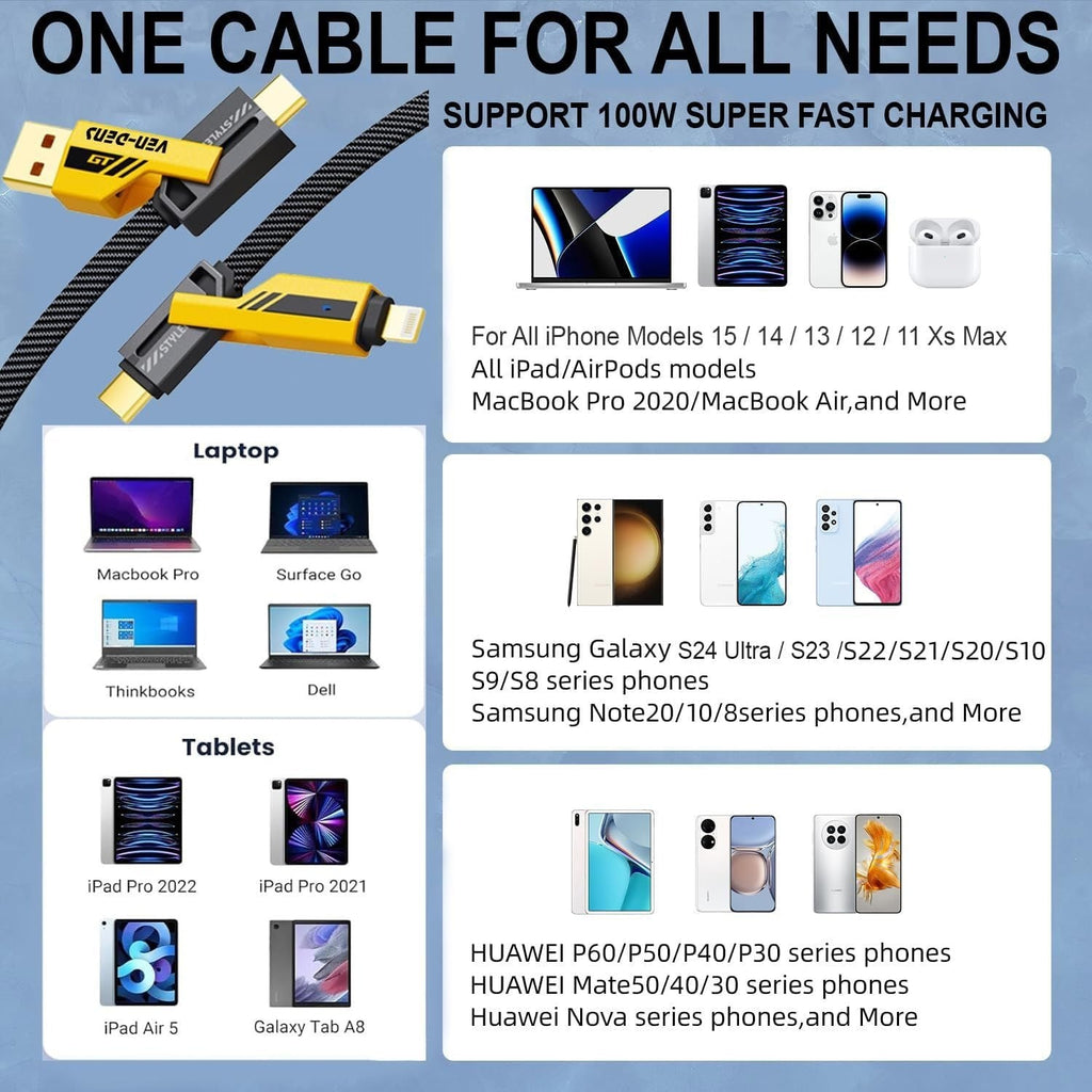 4 in 1 mobile charging cable